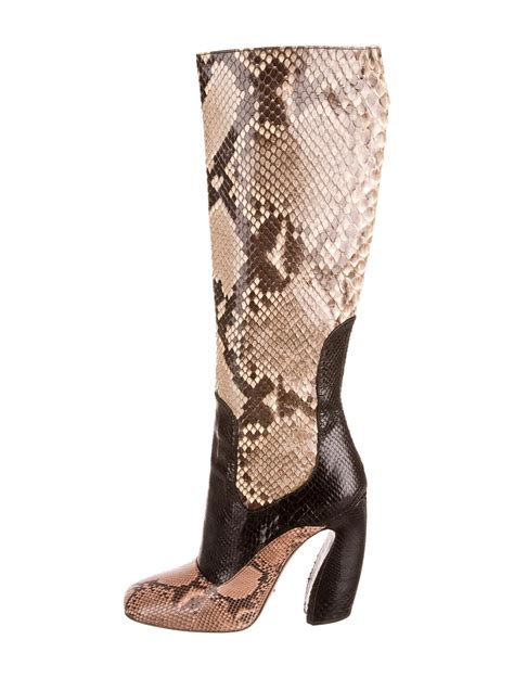 prada boots with heel|prada snakeskin boots.